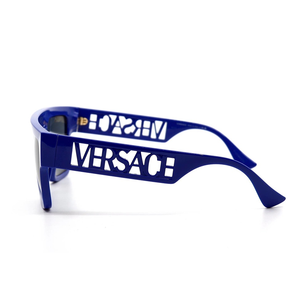 VERSACE VE4430U 529487 BLUE DARK GREY LENS AUTHENTIC SUNGLASSES - Picture 4 of 14